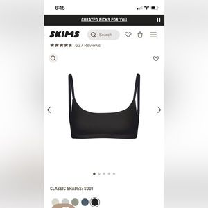 Skims onyx cotton jersey bralette M